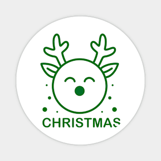 Adorable Reindeer Delight - Christmas T-Shirt with Cute and Simple Design Magnet